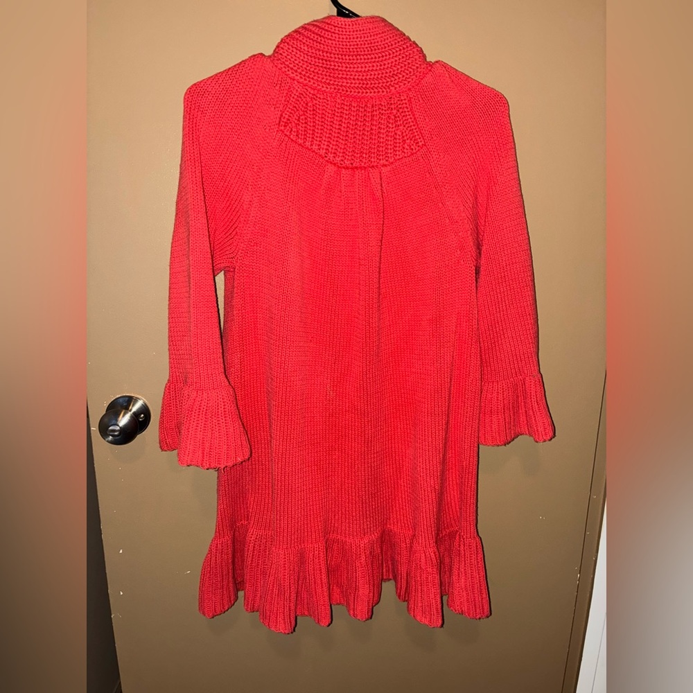 Style & Co. size large coral cardigan with ruffled hems - Picture 3 of 3